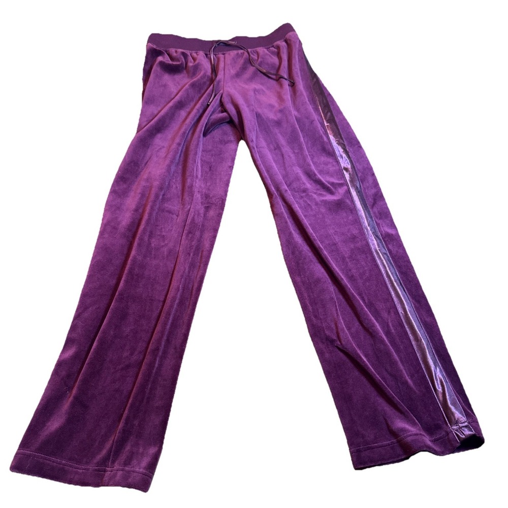NWT SB Active Petite Velour‎ Pants PS Merlot Sorbet Burgundy Track Lounge Zip